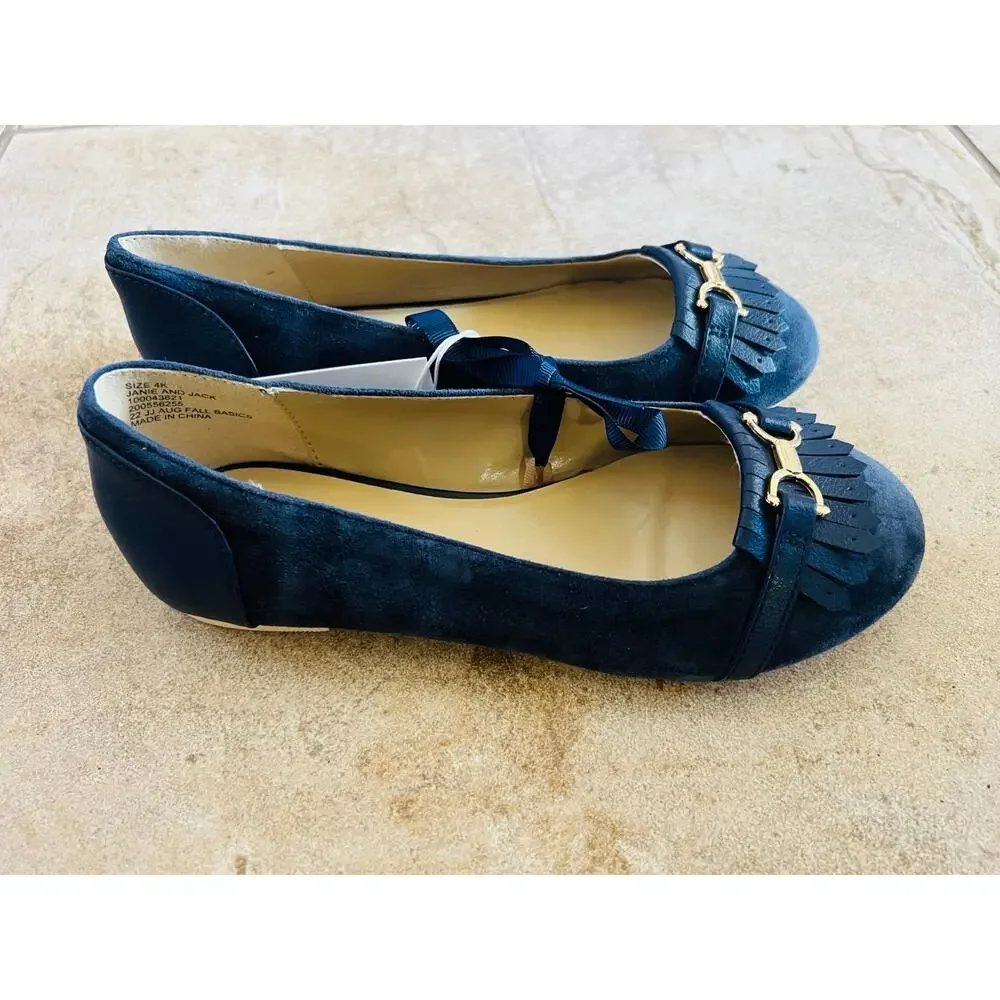 NWT❤️Janie and Jack Suede Bridle Bit Flat sz4